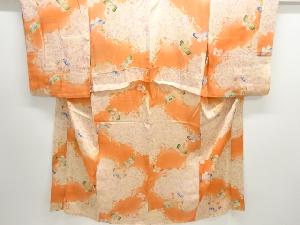 アンティーク　錦紗蝶に桜模様単衣長襦袢